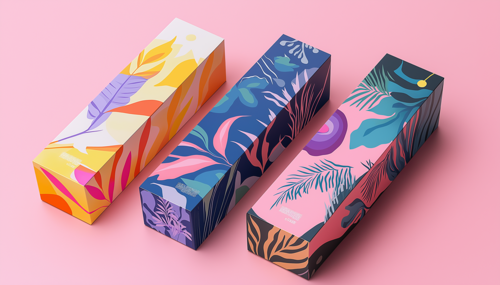 Caja plegadiza de cartón kraft para empaque personalizado.