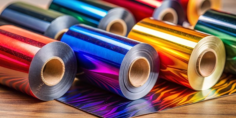 Rollos de película metalizada para servicio de hot stamping en distintos colores vibrantes.