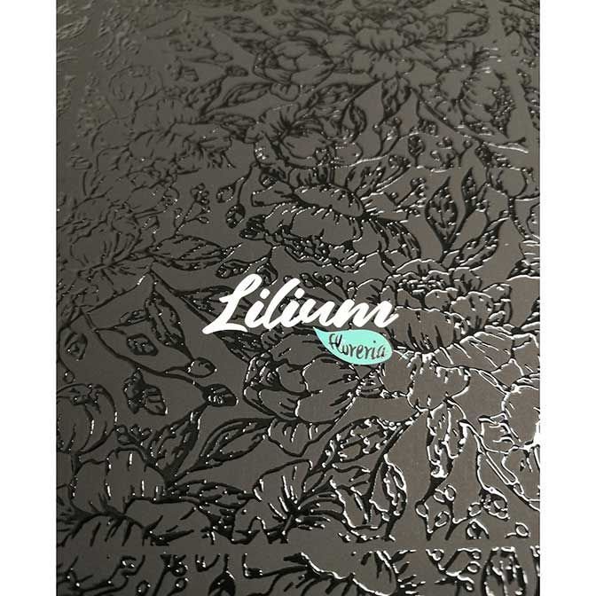 Detalle de barniz UV a registro sobre un laminado mate, creando un contraste de texturas en una portada de lujo impresa por Grupo Langamar en CDMX.